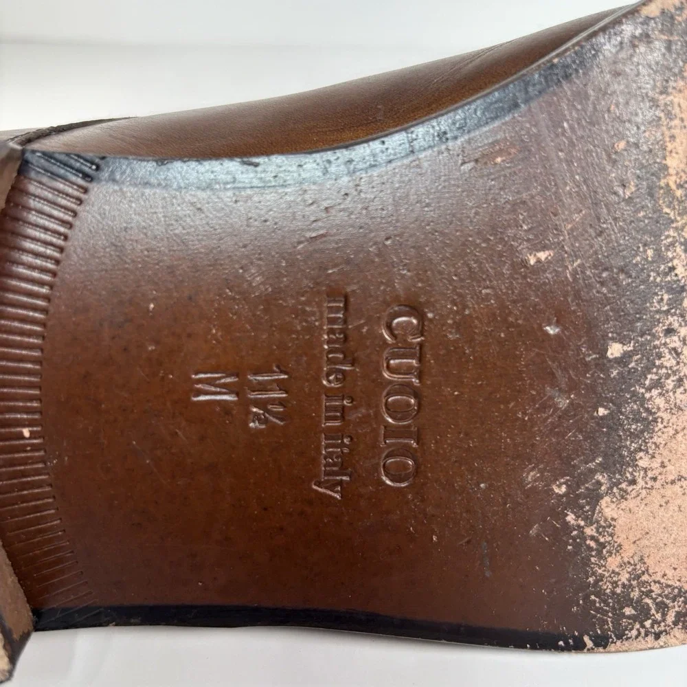 Mercanti Fiorentini Men's Curio Brown Leather Split Toe Lace Up Shoes Italy 11.5